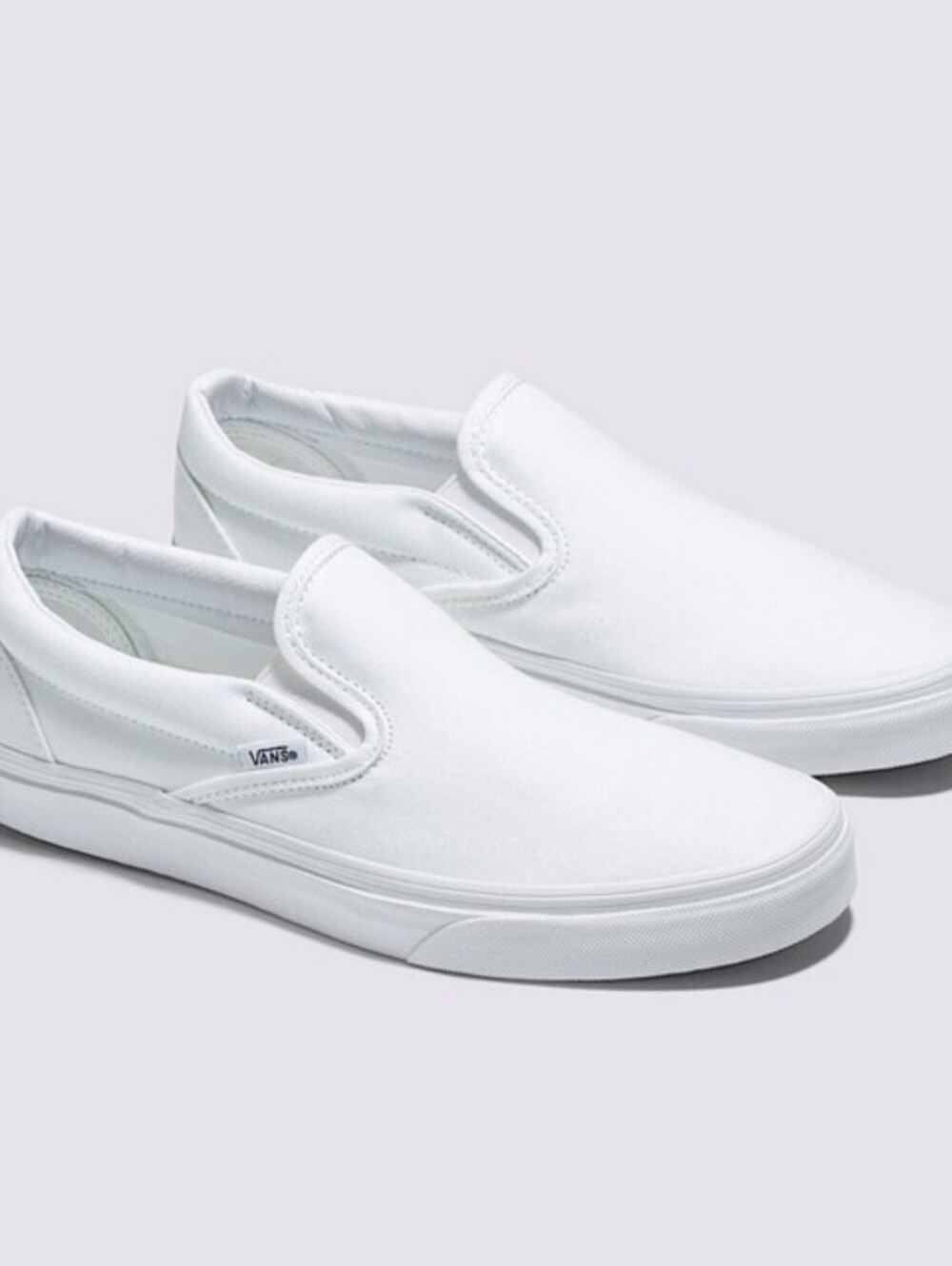 VANS, Unisex White Classic Slip-On Loafers